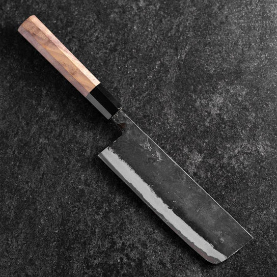Nakiri Blue Steel #2 Kurouchi Walnussholz Griff 165mm