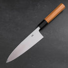 Aideba Blue Steel #1 Hon-Kasumi Büffelhorn und Teak Griff 165mm-[Musashi]-[Japan-Küchenmesser]