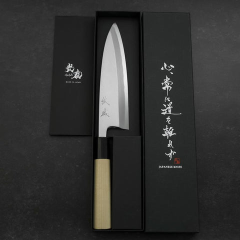 Aideba White Steel #2 Kasumi Büffelhorn und Magnolienholz Griff 180mm-[Musashi]-[Japan-Küchenmesser]