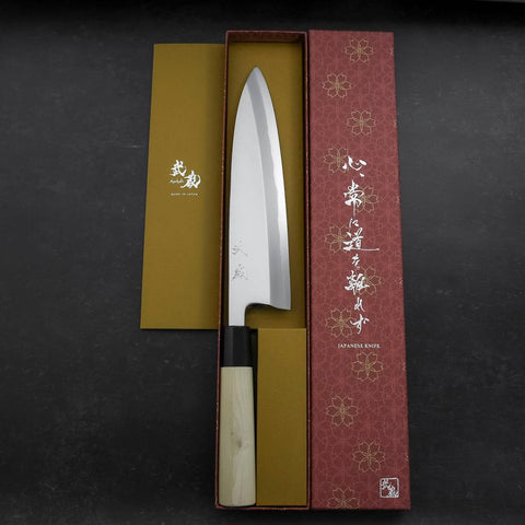 Aideba White Steel #2 Kasumi Büffelhorn und Magnolienholz Griff 225mm-[Musashi]-[Japan-Küchenmesser]