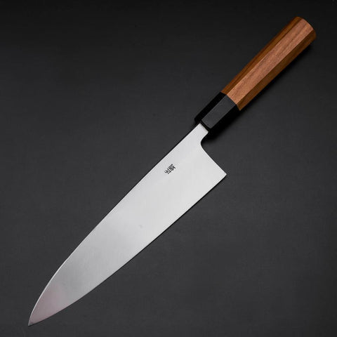 Aideba White Steel #2 Kasumi Büffelhorn und Teakholz Griff 210mm-[Musashi]-[Japan-Küchenmesser]