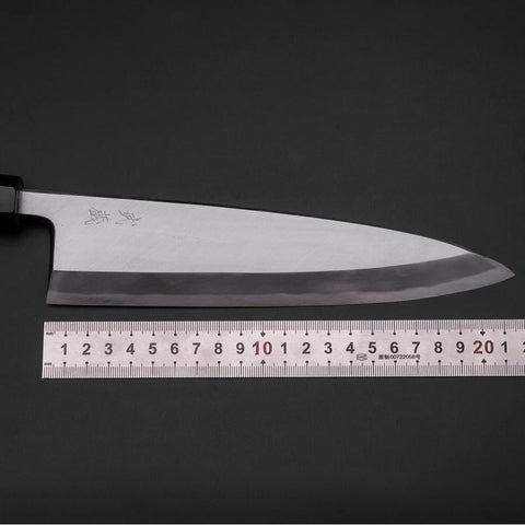 Aideba White Steel #2 Kasumi Büffelhorn und Teakholz Griff 210mm-[Musashi]-[Japan-Küchenmesser]