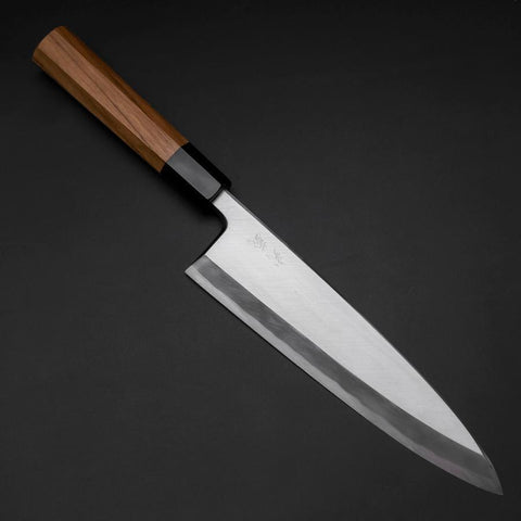 Aideba White Steel #2 Kasumi Büffelhorn und Teakholz Griff 210mm-[Musashi]-[Japan-Küchenmesser]