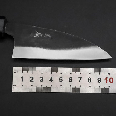 Ajikiri Blue Steel #2 Kurouchi Blauer Urushi Griff 105mm-[Musashi]-[Japan-Küchenmesser]