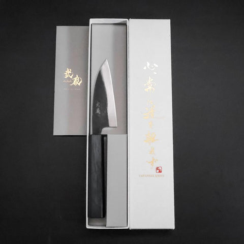 Ajikiri Blue Steel #2 Kurouchi Blauer Urushi Griff 105mm-[Musashi]-[Japan-Küchenmesser]