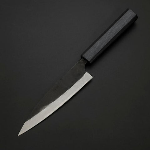 Ajikiri Blue Steel #2 Kurouchi Dunkelblauer Urushi Griff 145mm-[Musashi]-[Japan-Küchenmesser]