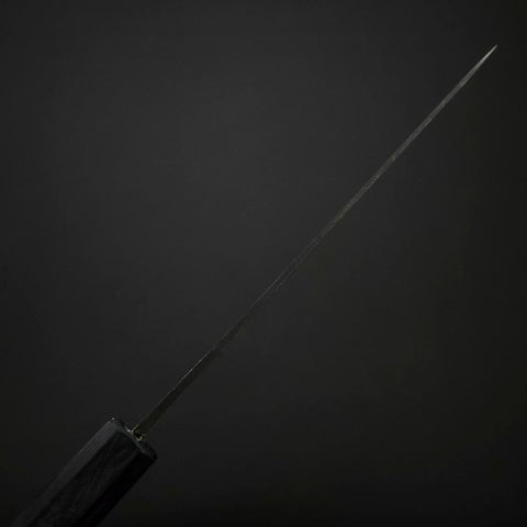 Ajikiri Blue Steel #2 Kurouchi Dunkelblauer Urushi Griff 145mm-[Musashi]-[Japan-Küchenmesser]