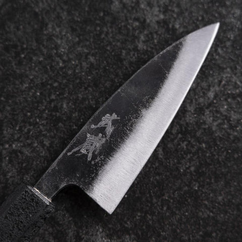 Ajikiri White Steel #2 Kurouchi Black Ishime Urushi Handle 105mm (4.1”)-[Musashi]-[Japanese-Kitchen-Knives]