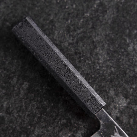 Ajikiri White Steel #2 Kurouchi Black Ishime Urushi Handle 105mm (4.1”)-[Musashi]-[Japanese-Kitchen-Knives]