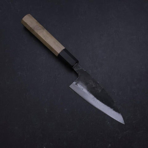 Ajikiri White Steel #2 Kurouchi Büffelhorn und Magnolienholz Griff 105mm-[Musashi]-[Japan-Küchenmesser]