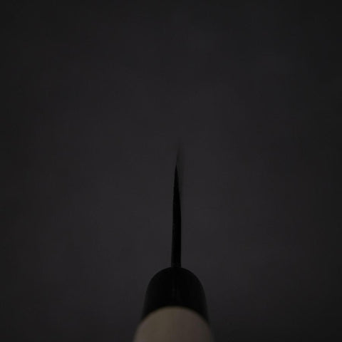 Ajikiri White Steel #2 Kurouchi Runder Büffelhorn und Magnolienholz Griff 105mm-[Musashi]-[Japan-Küchenmesser]