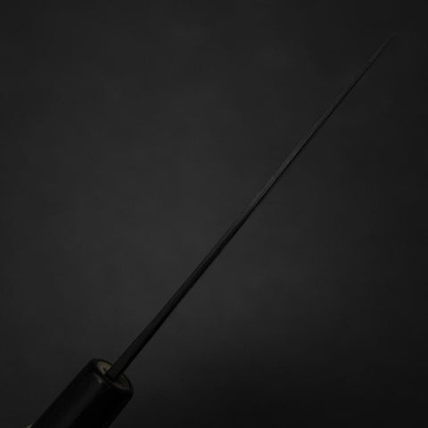 Ajikiri White Steel #2 Kurouchi Runder Büffelhorn und Magnolienholz Griff 105mm-[Musashi]-[Japan-Küchenmesser]