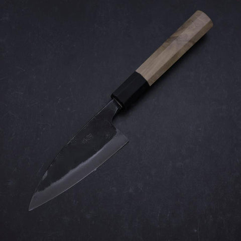 Ajikiri White Steel #2 Kurouchi Büffelhorn und Magnolienholz Griff 105mm-[Musashi]-[Japan-Küchenmesser]