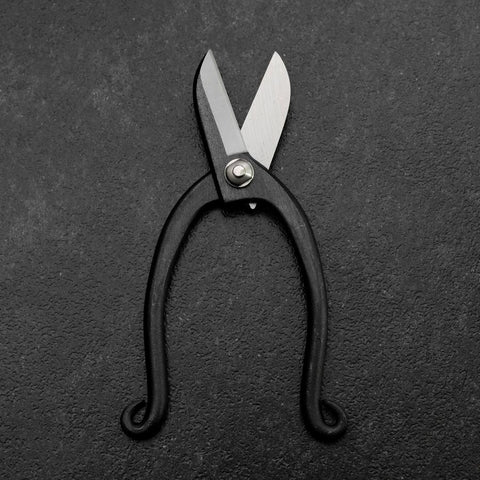 Black Musashi Blumenschere Blue Steel #2 geschmiedeter Undercut-Griff 165mm-[Musashi]-[Japan-Küchenmesser]