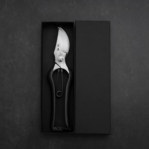 Black Musashi Pruning Shears / Garden Scissors B Type Forged Handmade 200mm-[Musashi]-[Japanese-Kitchen-Knives]