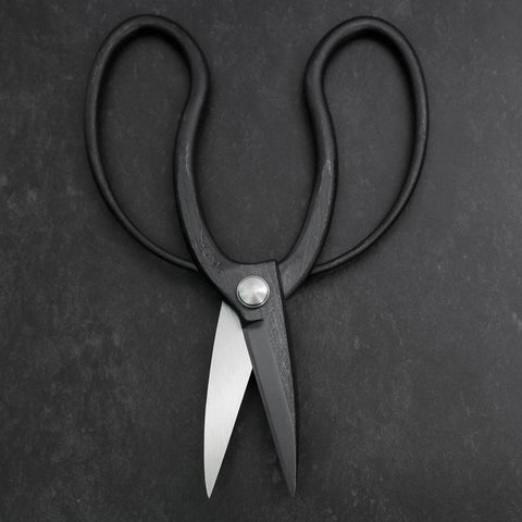 Black Musashi Ueki Pruning Shears / Garden Scissors Round Blue Steel #2 Forged Handmade 200mm (7.9”)-[Musashi]-[Japan-Küchenmesser]