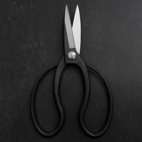 Black Musashi Ueki Pruning Shears / Garden Scissors Round Blue Steel #2 Forged Handmade 200mm (7.9”)-[Musashi]-[Japan-Küchenmesser]