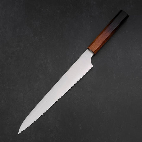 Bread knife Molybdenum Polished Yaki Urushi Handle 230mm-[Musashi]-[Japan-Küchenmesser]
