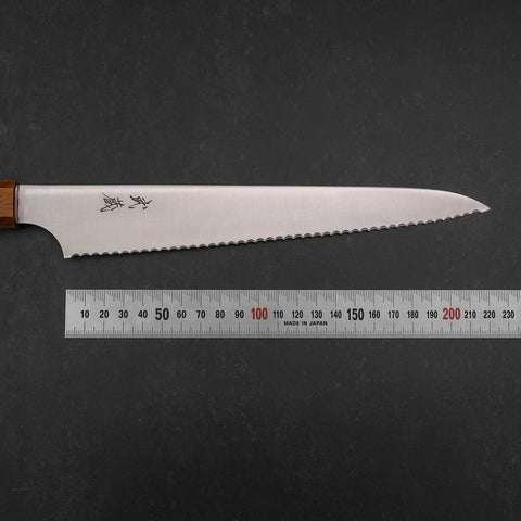 Bread knife Molybdenum Polished Yaki Urushi Handle 230mm-[Musashi]-[Japan-Küchenmesser]