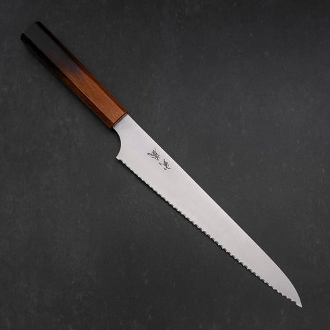 Bread knife Molybdenum Polished Yaki Urushi Handle 230mm-[Musashi]-[Japan-Küchenmesser]