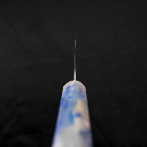 Bunka AUS-10 Nashiji Damast Blau-Weißer-Mix Ozeanplastik Griff 170mm-[Musashi]-[Japan-Küchenmesser]