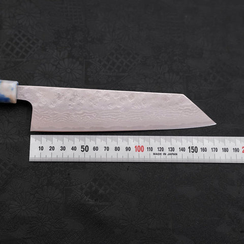 Bunka AUS-10 Nashiji Damast Blau-Weißer-Mix Ozeanplastik Griff 170mm-[Musashi]-[Japan-Küchenmesser]