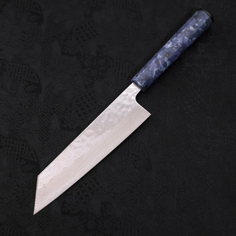 Bunka AUS-10 Nashiji Damast Blauer Ozeanplastik Griff 170mm-[Musashi]-[Japan-Küchenmesser]