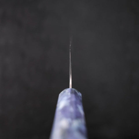 Bunka AUS-10 Nashiji Damast Blauer Ozeanplastik Griff 170mm-[Musashi]-[Japan-Küchenmesser]