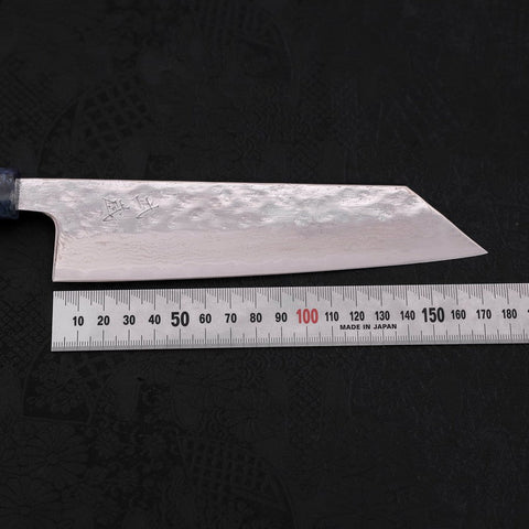 Bunka AUS-10 Nashiji Damast Blauer Ozeanplastik Griff 170mm-[Musashi]-[Japan-Küchenmesser]