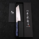 Bunka AUS-10 Nashiji Damast Blauer Ozeanplastik Griff 170mm-[Musashi]-[Japan-Küchenmesser]