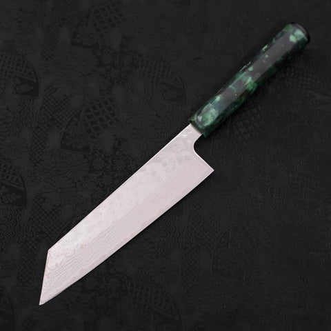 Bunka AUS-10 Nashiji Damast Grüner Ozeanplastik Griff 170mm-[Musashi]-[Japan-Küchenmesser]