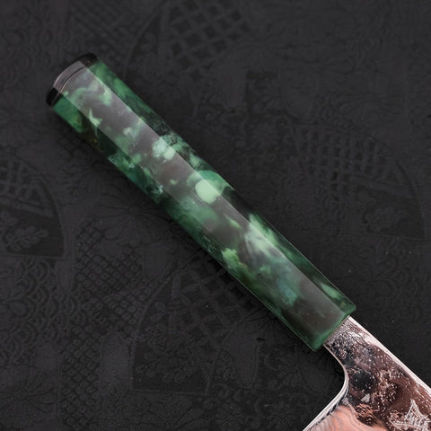 Bunka AUS-10 Nashiji Damast Grüner Ozeanplastik Griff 170mm-[Musashi]-[Japan-Küchenmesser]