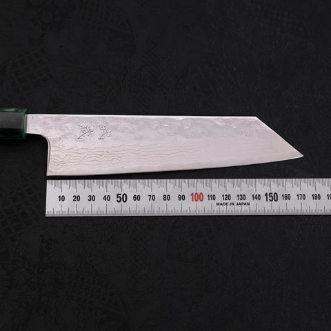 Bunka AUS-10 Nashiji Damast Grüner Ozeanplastik Griff 170mm-[Musashi]-[Japan-Küchenmesser]