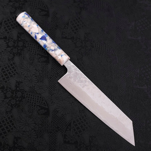 Bunka AUS-10, Nashiji Damast Kagami Ozeanplastik Griff in Weiß Mix, 170mm-[Musashi]-[Japan-Küchenmesser]