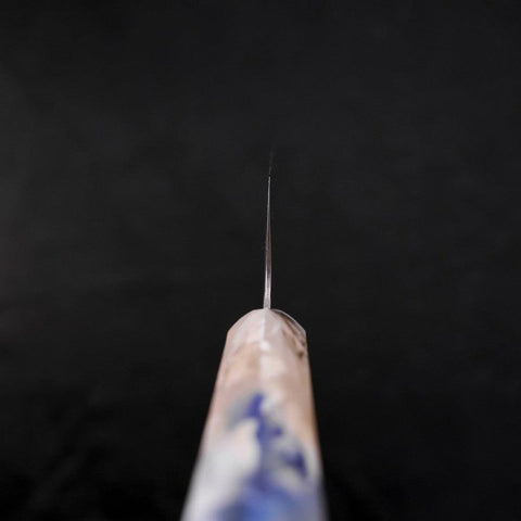 Bunka AUS-10 Nashiji Damast Kagami Weiß-Blauer Ozeanplastik Griff 170mm-[Musashi]-[Japan-Küchenmesser]