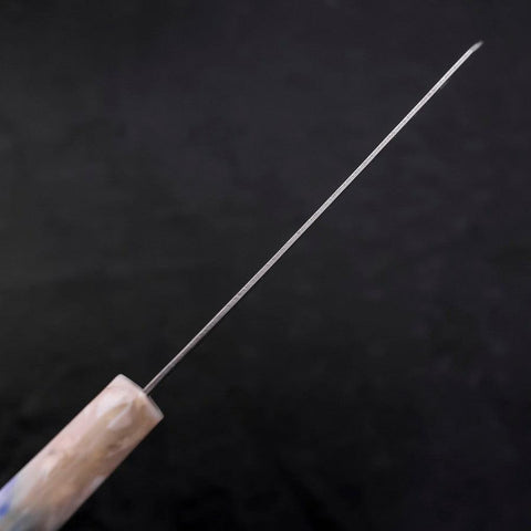 Bunka AUS-10 Nashiji Damast Kagami Weiß-Blauer Ozeanplastik Griff 170mm-[Musashi]-[Japan-Küchenmesser]