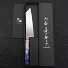 Bunka AUS-10 Nashiji Damast Kagami Weiß-Blauer Ozeanplastik Griff 170mm-[Musashi]-[Japan-Küchenmesser]