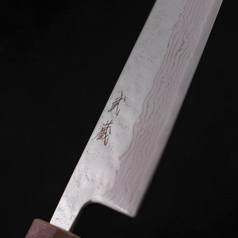 Bunka AUS-10 Nashiji Damast Kagami Weißer Ishime Urushi Griff 170mm-[Musashi]-[Japan-Küchenmesser]