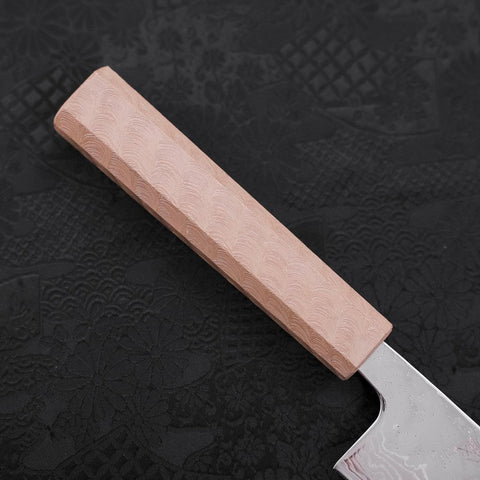 Bunka AUS-10 Nashiji Damast Kagami Weißer Ishime Urushi Griff 170mm-[Musashi]-[Japan-Küchenmesser]