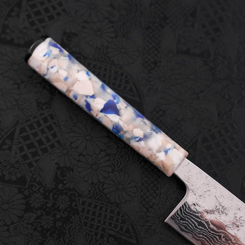 Bunka AUS-10 Nashiji Damast Kagami Weißer-Mix Ozeanplastik Griff 170mm-[Musashi]-[Japan-Küchenmesser]