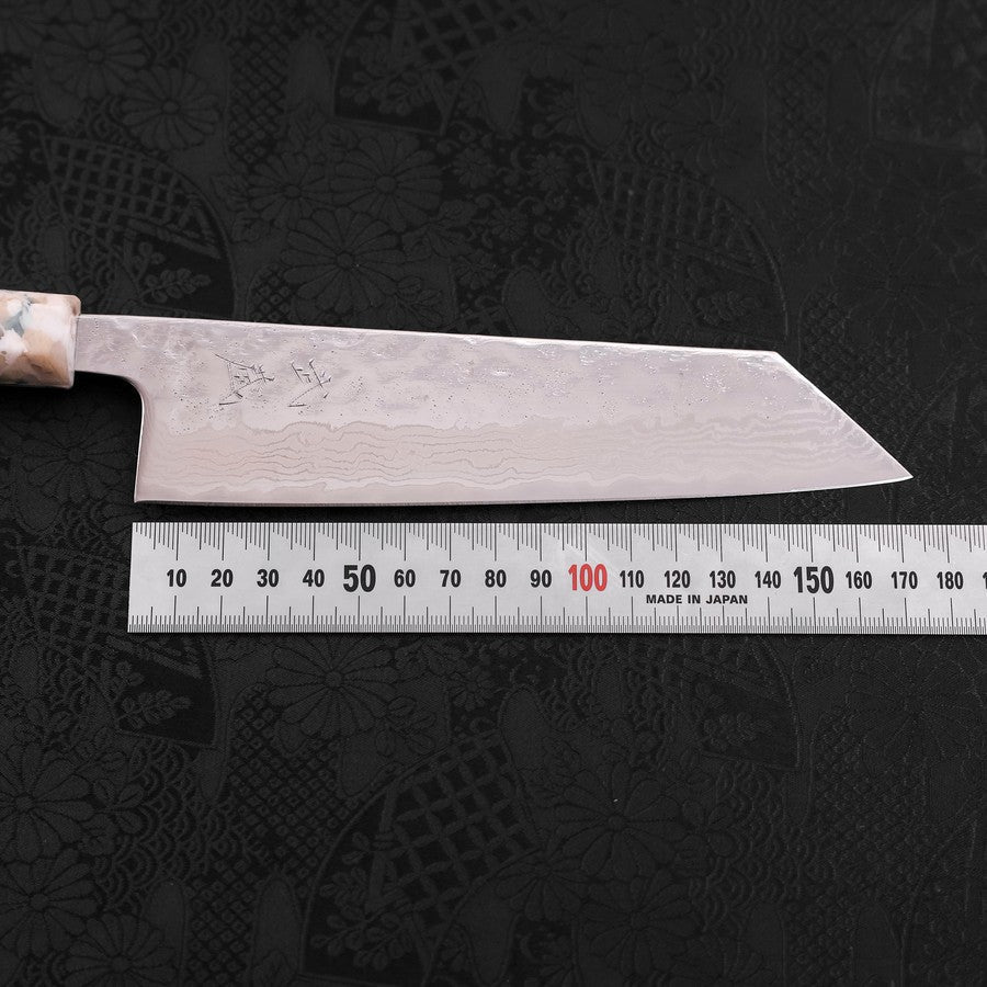 Bunka AUS-10 Nashiji Damast Kagami Weißer-Mix Ozeanplastik Griff 170mm-[Musashi]-[Japan-Küchenmesser]