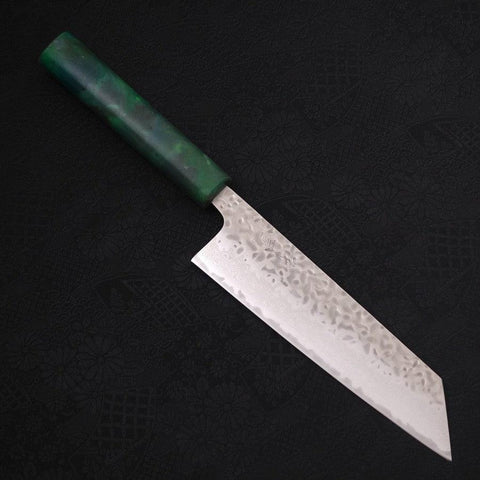 Bunka AUS-10, Tsuchime Damascus Ozeanplastik Griff in Grün, 170mm-[Musashi]-[Japan-Küchenmesser]