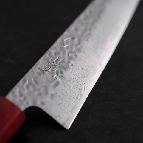 Bunka AUS-10 Tsuchime Damascus Shitan Handle 170mm (6.7”)-[Musashi]-[Japan-Küchenmesser]