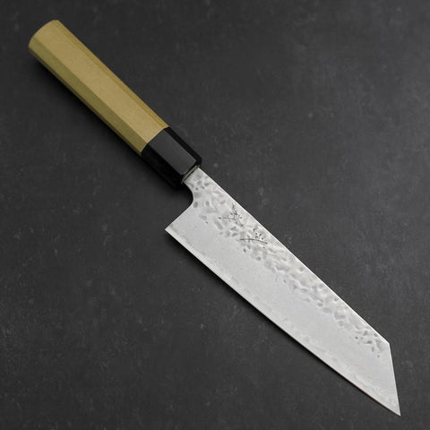 Bunka AUS-10 Tsuchime Damast Büffelhorn und Magnolienholz Griff 170mm-[Musashi]-[Japan-Küchenmesser]