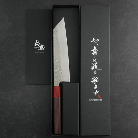 Bunka AUS-10 Tsuchime Damast Rosenholz-Griff 170mm-[Musashi]-[Japan-Küchenmesser]