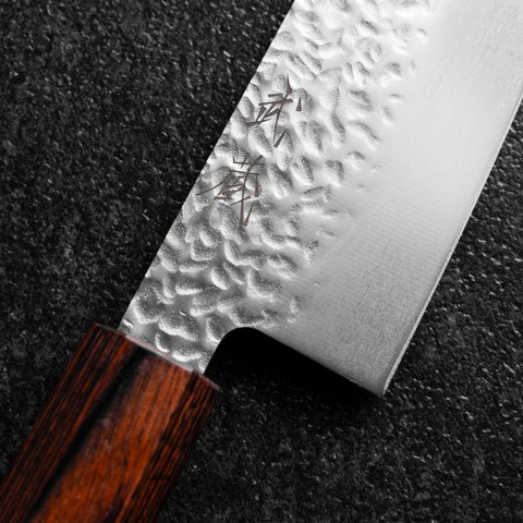 Bunka AUS-8 Tsuchime Mahagoni Griff 180mm-[Musashi]-[Japan-Küchenmesser]