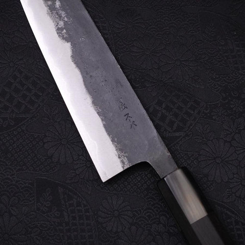 Bunka Aogami-Super Kurouchi Büffelhorn und Ebenholz Griff, 165mm-[Musashi]-[Japan-Küchenmesser]