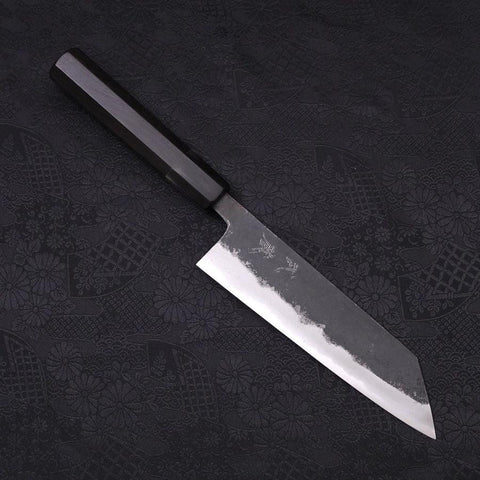 Bunka Aogami-Super Kurouchi Büffelhorn und Ebenholz Griff, 165mm-[Musashi]-[Japan-Küchenmesser]