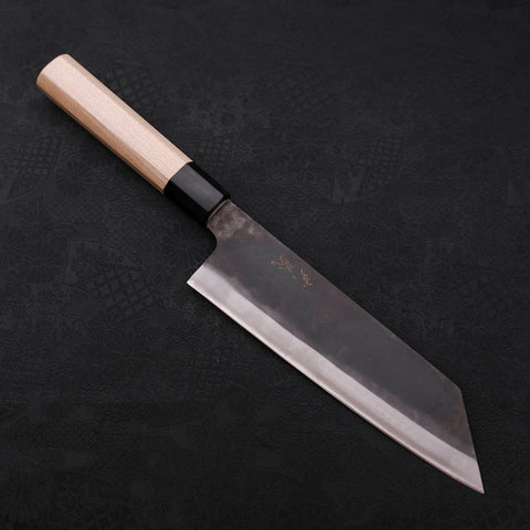 Bunka Blue Steel #1 Edelstahlummantelung Kurouchi Büffelhorn und Magnolienholz Griff 190mm-[Musashi]-[Japan-Küchenmesser]