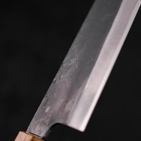 Bunka Blue Steel #1 Kurouchi Büffelhorn und Ebenholz Griff 180mm-[Musashi]-[Japan-Küchenmesser]